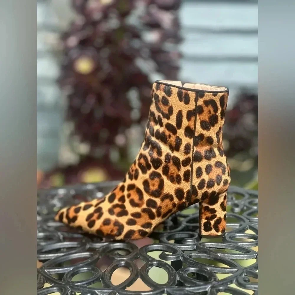 J. Crew — Calf Hair Animal Print Ankle Boots